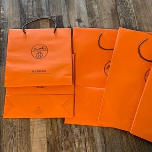 Hermes shopping bags. Authentic. Ribbons available